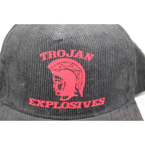 Vintage 1980's Trojan Explosive Corduroy Hat USA Trucker Snapback. Brand New - Picture 2 of 8